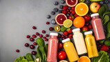 Fresh Fruit Smoothies and Juices with Healthy Ingredients