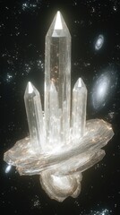Canvas Print - large crystalline structure floating in a vast star filled cosmos