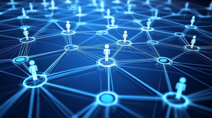 web 3.0 on futuristic electronic board background, technology of decentralized social network connec