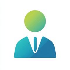 Aufkleber - Abstract Business Person Icon with Gradient, Representing Professionalism and Leadership