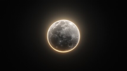 Wall Mural - a bright full moon glowing against a dark night sky.
