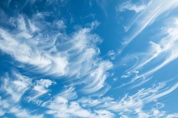 Wall Mural - sky with high-altitude cirrus clouds streaking across.