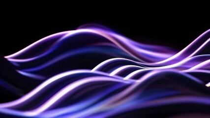 Fototapete - Abstract colorful light waves on a dark background. Futuristic digital art concept