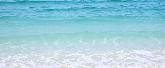 Wall Mural - tranquil emerald sea, gentle waves caress a pristine shore, serenity, beautiful