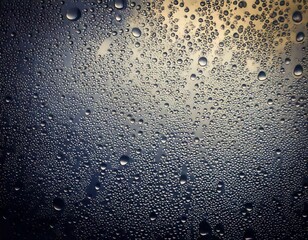 Wall Mural - captivating close-up view of intricate condensation patterns forming on a cold glass surface, emphas