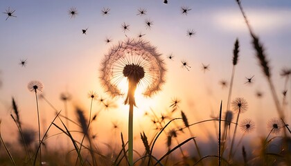  Dandelions Dancing in the Golden Hour.