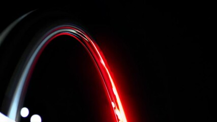 Aufkleber - Abstract red light trails against black background. Futuristic motion concept