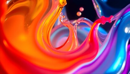 Wall Mural - a close up view of a multicolored liquid