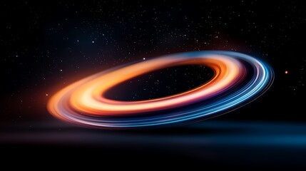 Wall Mural - abstract swirling galaxy with golden and blue lights