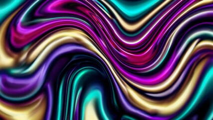 Poster - Abstract vibrant swirling fluid pattern in turquoise and magenta. Modern art design.