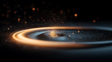 Wall Mural - swirling golden galaxy with shimmering stars and cosmic dust