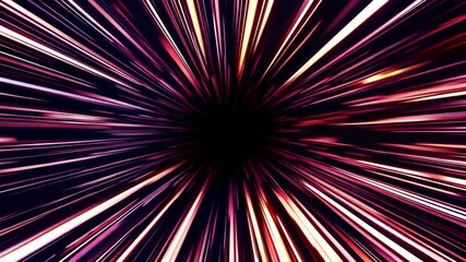 Poster - Dynamic starburst with radial lines on dark background, space and speed concept