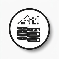 Aufkleber - Data Analytics Infrastructure: Server Stacks Visualized with Market Trend Graphs for Business Insights
