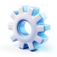 Fototapete - Glossy Blue and White Gear - Engineering, Automation, and Industrial Applications Concept