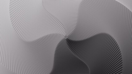 Wall Mural - Minimal white repeating hexagon in slow looped rotation. Abstract background in gray color. Modern background for business, event, party, carnival, celebration, anniversary or other. 3D rendering.