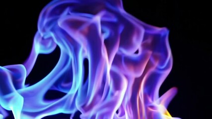 Poster - Vivid purple and blue smoke swirl against a dark background, abstract art concept
