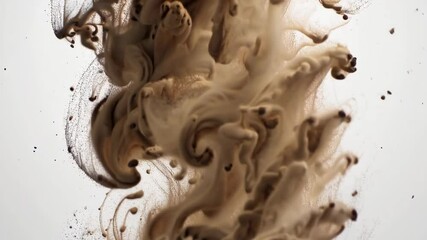Poster - Abstract swirling patterns in brown liquid underwater, fluid dynamics concept