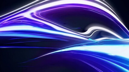 Aufkleber - Abstract white and blue light waves on dark background, futuristic design concept