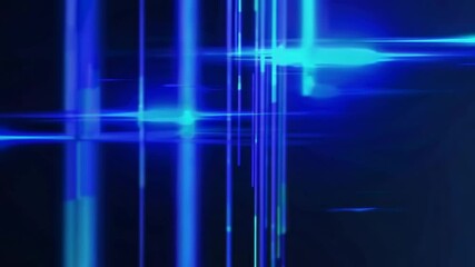 Leinwandbilder - Abstract blue light streaks on a dark background, futuristic digital concept