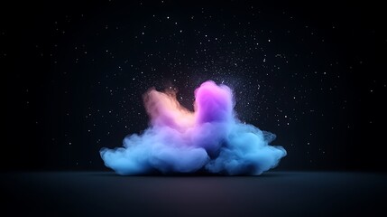 Wall Mural - abstract iridescent nebula cloud of cosmic energy