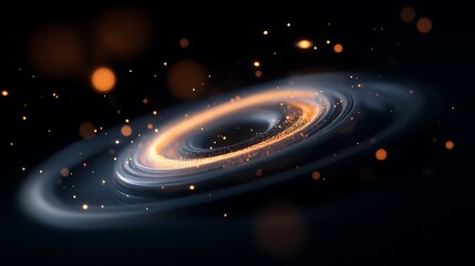 Wall Mural - swirling golden galaxy with shimmering particles