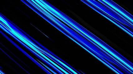 Leinwandbilder - Abstract blue light streaks on black background, futuristic design concept