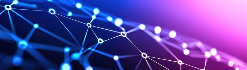 Abstract network connection in futuristic space