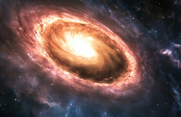 Wall Mural - Mesmerizing cosmic whirlpool galaxy glowing vividly in the vastness of the mysterious universe space