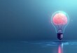 © Mardhiah - Creative concept of glowing light bulb with brain symbolizing innovative ideas and bright thoughts on a serene blue background