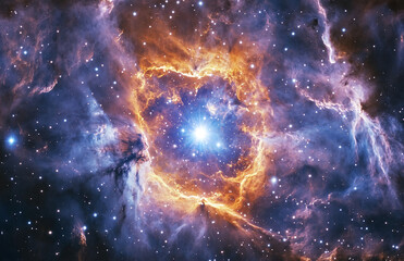 Wall Mural - Stunning cosmic nebula with vibrant colors showcasing the beauty of outer space and distant stars