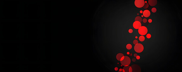 Wall Mural - abstract background of many red circles on a black background. circles of different sizes and halfto