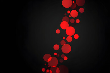 Wall Mural - abstract background of many red circles on a black background. circles of different sizes and halfto