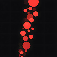 Wall Mural - abstract background of many red circles on a black background. circles of different sizes and halfto