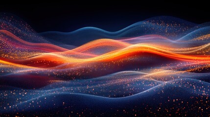 Leinwandbilder - Vibrant light trails create a dynamic motion effect on a rainy city street during the night