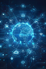 interconnected network illustrating global ws web services concept