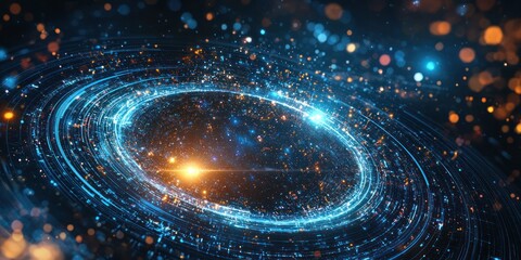 Wall Mural - a glowing cosmic portal surrounded by swirling galaxies and stars, opening into another dimension