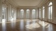 © free - Empty room features architectural details and light from large windows