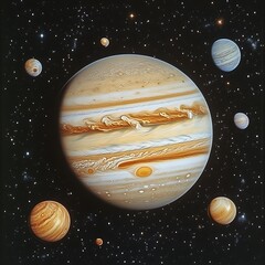 Wall Mural - jupiter and surrounding planets in space