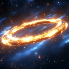 Wall Mural - fiery ring in the cosmos; glowing ring in outer space