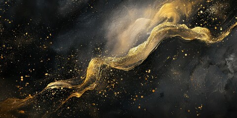 Wall Mural - a luxurious, celestial aesthetic with radiant gold highlights and soft ethereal textures
