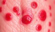 © tpadobestock - Close-up of inflamed, red skin with raised welts, characteristic of allergic contact dermatitis, medical, allergic contact dermatitis