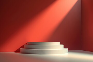 Poster - A minimal circular stage illuminated by a warm spotlight