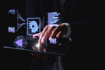 ai symbolic, artificial intelligence of futuristic technology.transformation of ideas and the adopti