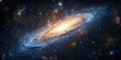 © phy - An elegant galaxy with floating gold and blue nebulas, creating a sense of grandeur
