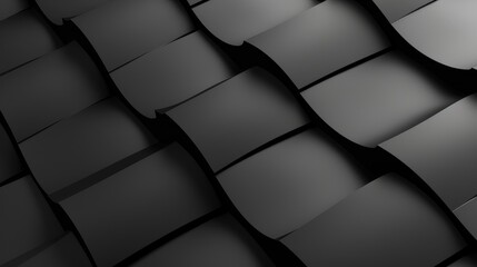 Wall Mural - abstract grayscale repeating geometric shapes and their detailed curvatures
