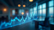 © HaJung - Abstract Virtual Financial Graph Hologram on Blurry Modern Office Building Background: A Multiexposure Concept for Forex Investment with Empty Space for Customization