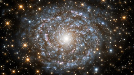 Wall Mural - an image of a beautiful spiral galaxy in space shows stars