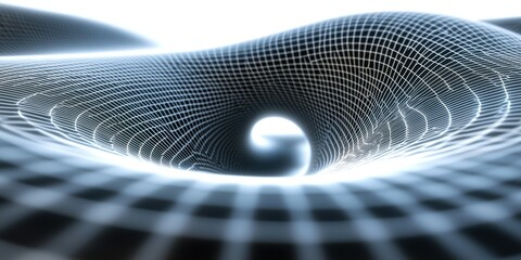 Wall Mural - a sci-fi wormhole effect, where space seems to fold into itself, creating a stunning optical illusio