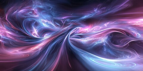Wall Mural - a surreal composition with glowing fluid streams flowing in a futuristic setting