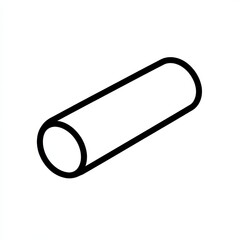 Poster - Cylindrical Shape Outline: Depicting a simple tube illustration with clean, black lines on a white background 